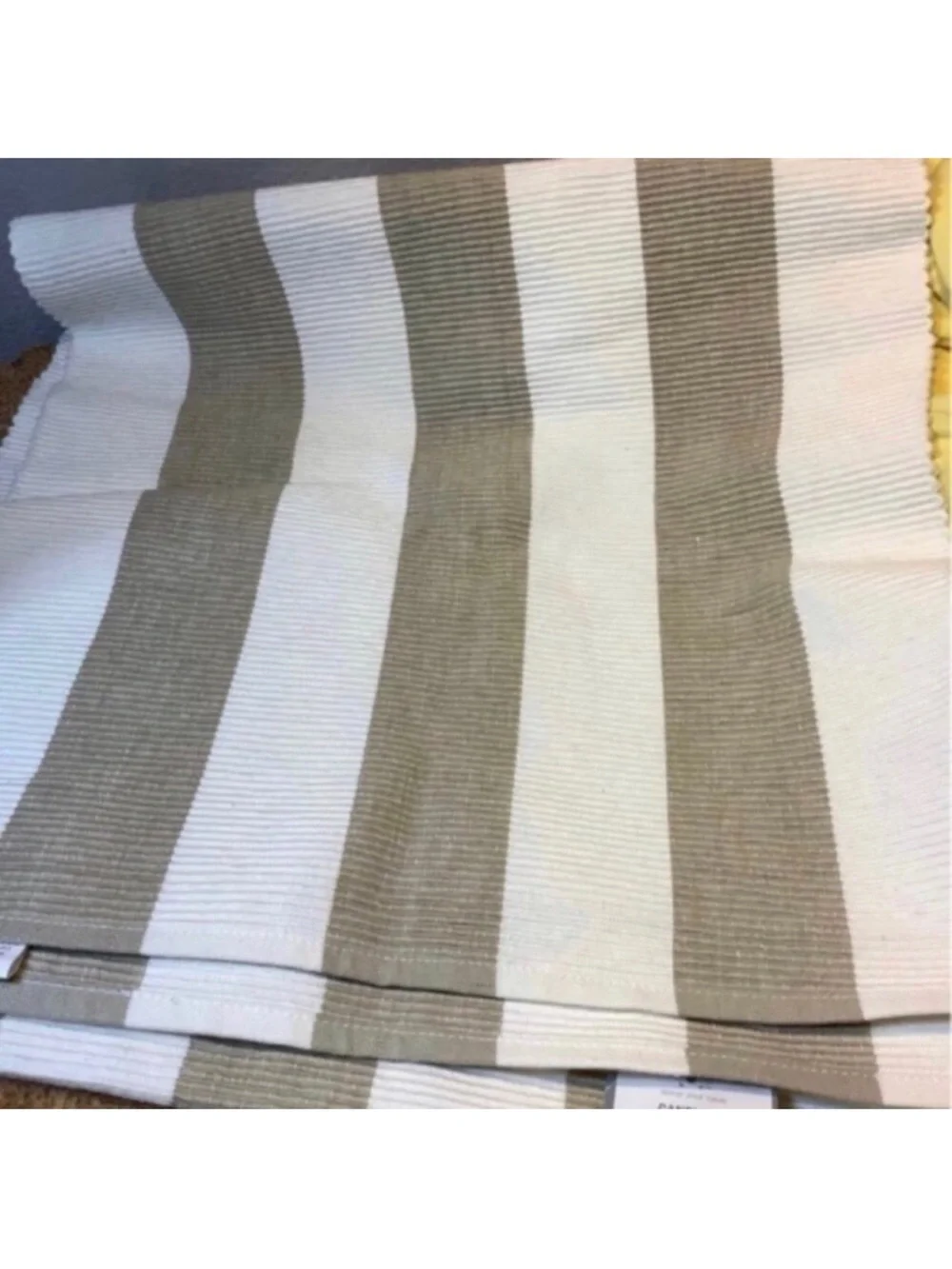 2 NWT 16 x 72 in. Rectangle Classic Stripe Design Ribbed Cotton Table Runners
